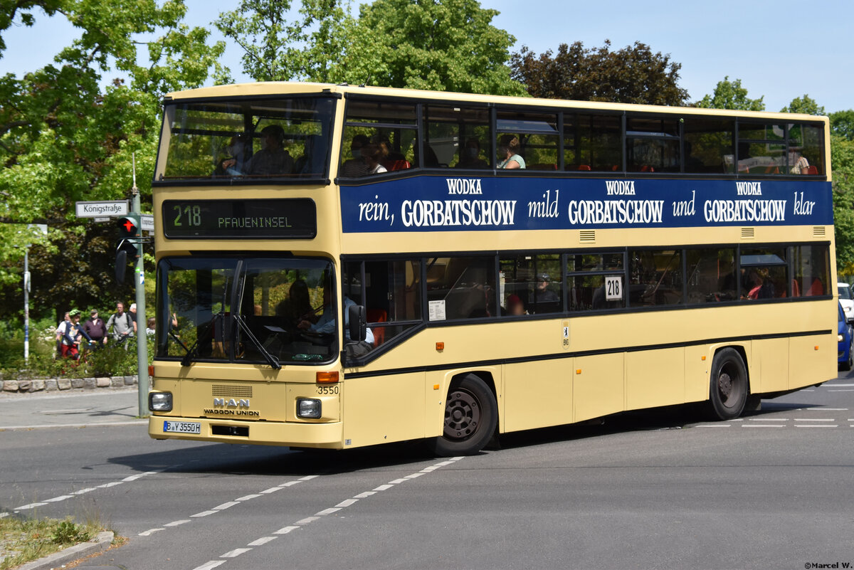 21.05.2020 | Berlin - Wannsee | B-Y 3550H | MAN SD 202 | Traditionsbus GmbH Berlin (ATB) |
