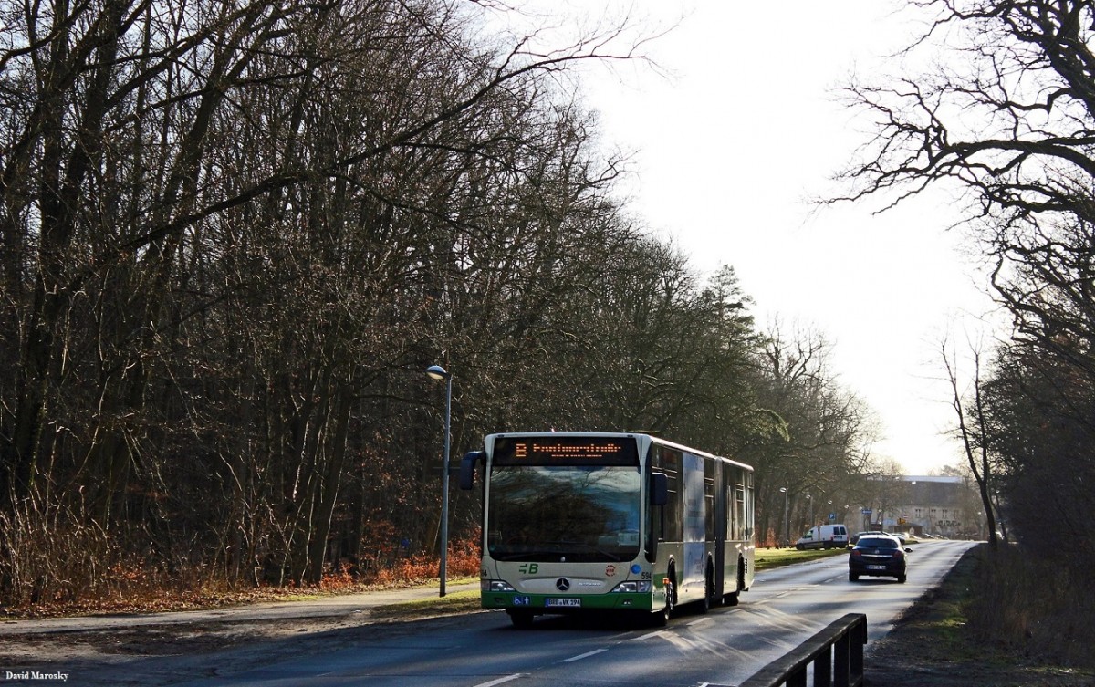 25. Februar 2015 - Brandenburg, Wagen 594 der VBBr am Sandfurtgraben. (Citaro II G) 
