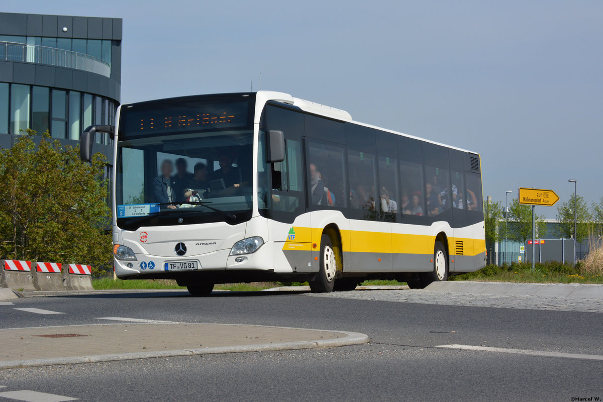 28.04.2018 | Brandenburg - Schönefeld (ILA) | Mercedes Benz Citaro II Ü | Verkehrsgesellschaft Teltow-Fläming mbH | TF-VG 81 |