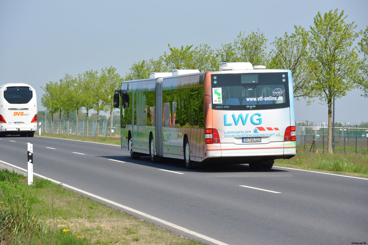 28.04.2018 | Brandenburg - Schönefeld (ILA) | MAN Lion's City G | Verkehrsgesellschaft Teltow-Fläming mbH | TF-VG 113 |