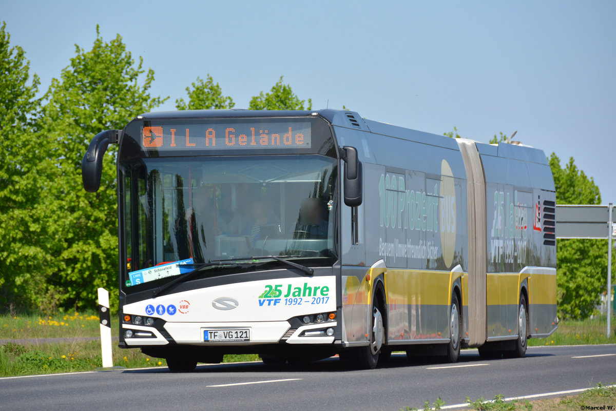 29.04.2018 | Brandenburg - Schönefeld (ILA) | Solaris Urbino 18 | Verkehrsgesellschaft Teltow-Fläming mbH | TF-VG 121 | 