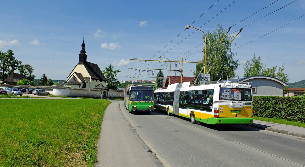 Škoda 15 Tr-Wagen Nr. 226 u. Škoda 31 Tr SOR-Wagen Nr. 251 (Bj. 2012), Verkehrsbetrieb der Stadt Žilina/Sillein; 22.05.2014  