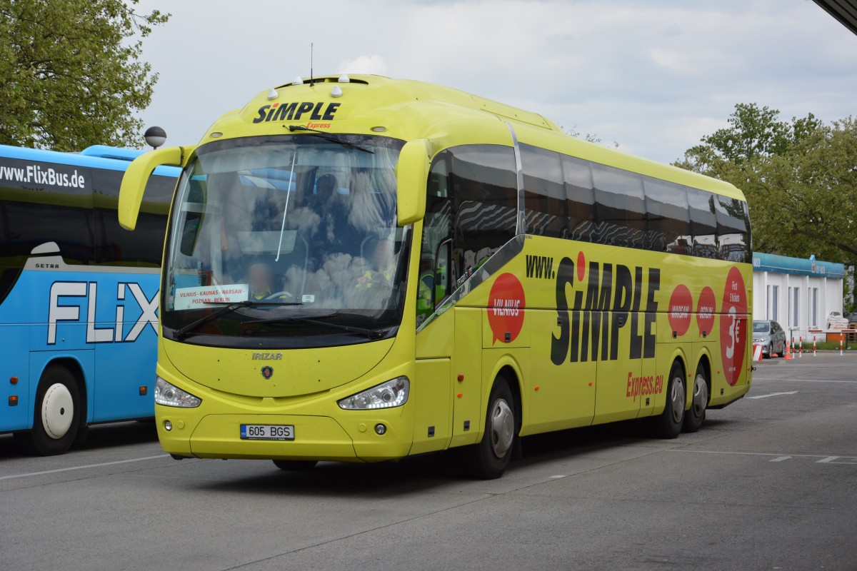 605 BGS wurde am 07.05.2015 in Berlin gesehen. Aufgenommen wurde ein Scania Irizar / Berlin Zentraler Omnibusbahnhof.
