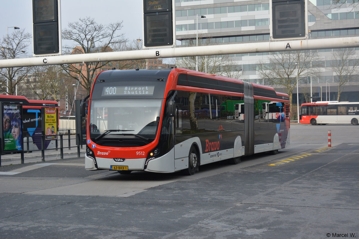 63-BHX-1 fuhr am 09.02.2018 auf der Linie 400 durch Eindhoven. Aufgenommen wurde ein VDL SLFA 181 Electric.