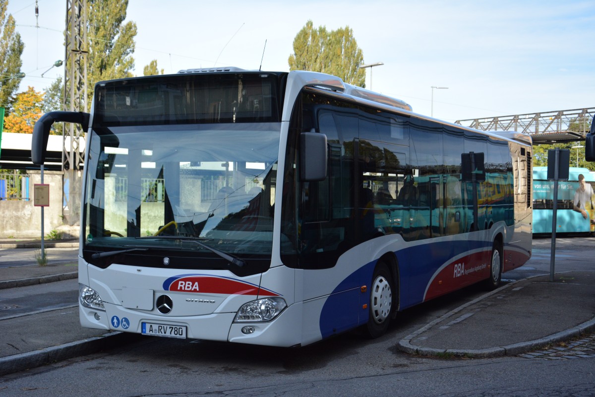 A-RV 780 (Mercedes Benz Citaro der 2. Generation / RBA) steht am 06.10.2015 am Busbahnhof in Lindau.