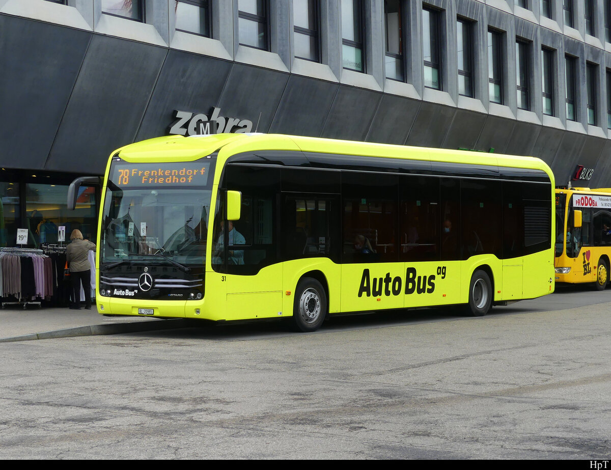 AAGL / AutoBus ag - Mercedes eCitaro Nr.31  BL 20985 in Liestal am 20.09.2021
