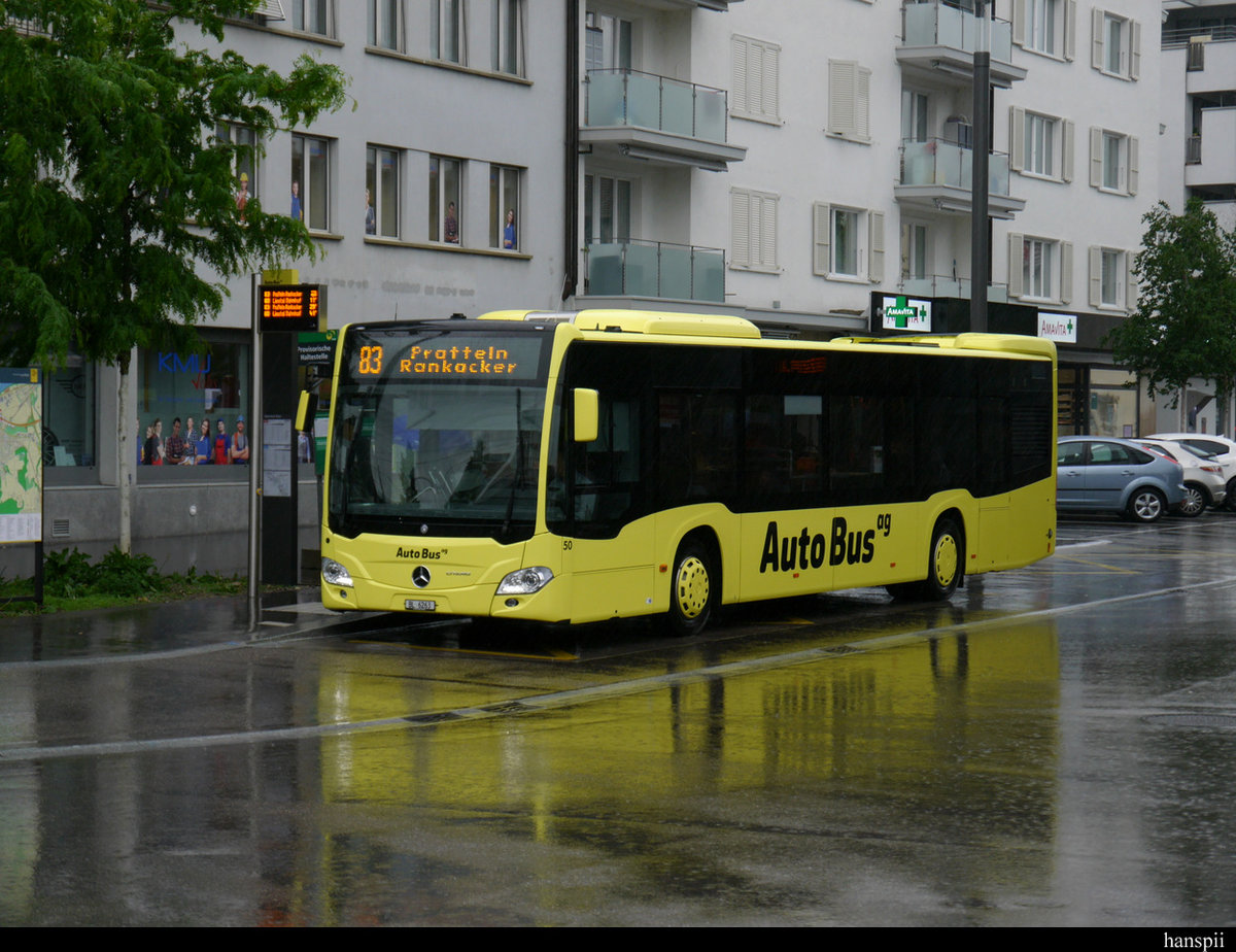 AAGL - Mercedes Citaro  Nr.50  BL  6263 bei der Haltestelle beim Bahnhof in Prattelen am 11.05.2020