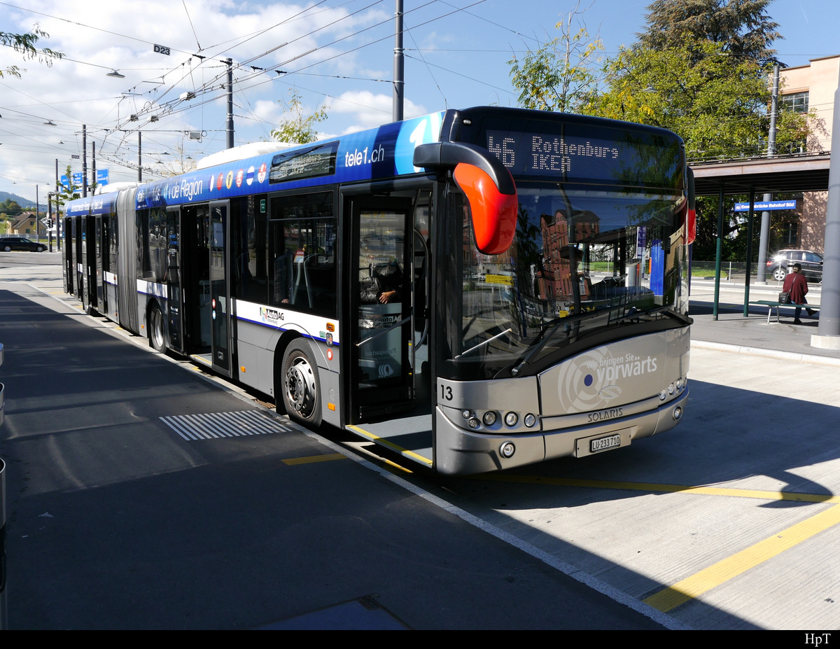 AAGR - Solaris Urbino Nr.13  LU 233710 unterwegs in Emmenbrücke am 25.09.2018