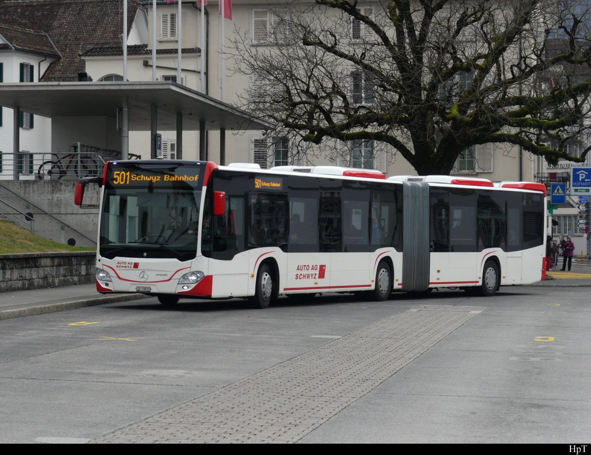 AAGS - Mercedes Citaro Nr.12  SZ 47812 unterwegs in Schwyz am 06.02.2021