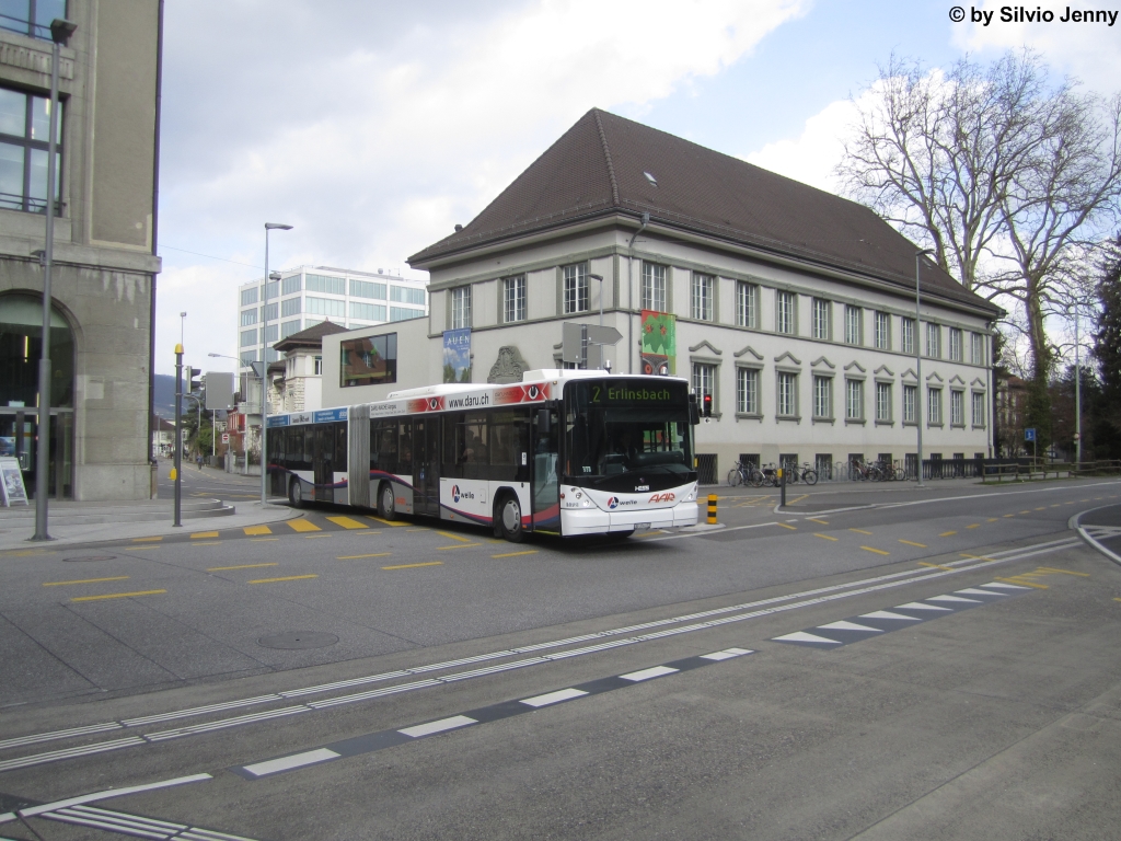 AAR Nr. 172 (Scania/Hess N310UA) am 11.3.2015 beim Bhf. Aarau