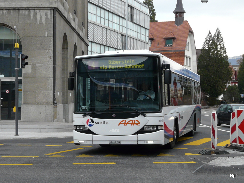 AAR - Scania-Hess Nr.159  AG  441159 unterwegs auf der Linie 4 in Aarau am 28.12.2013
