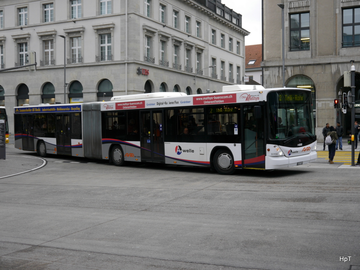 AAR - Scania-Hess Nr.164  AG 441164 bei den Bushaltestellen vor dem Bahnhof in Aarau am 27.01.2018