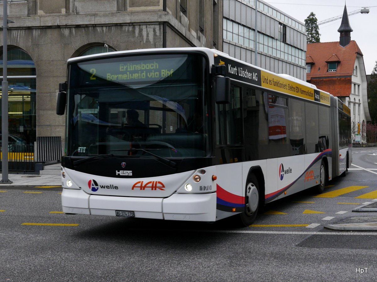 AAR - Scania-Hess Nr.170  AG 374170 unterwegs in Aarau am 27.01.2018