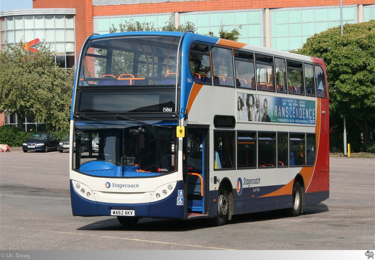 Alexander Dennis Enviro400  Stagecoach South West  # 15861 aufgenommen am 6. August 2014 in Exeter / England.