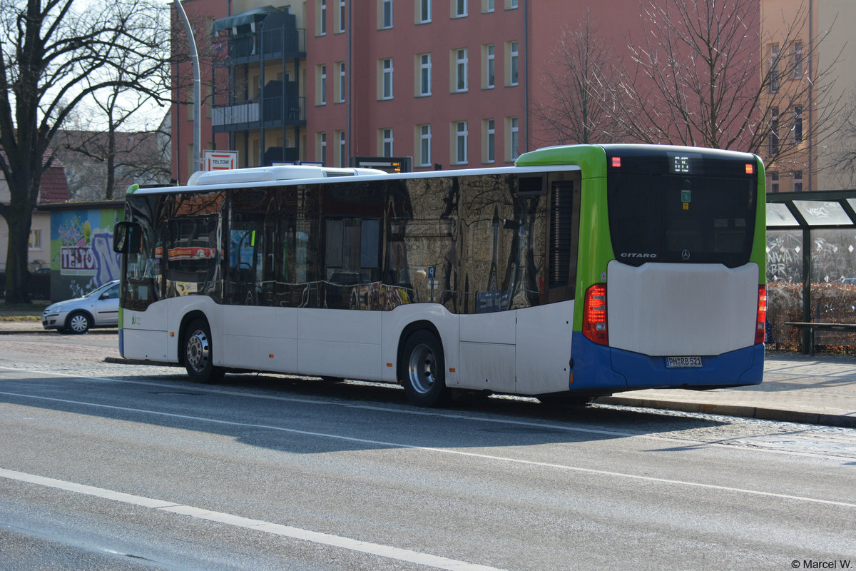Am 02.04.2018 fuhr PM-RB 521 auf der Linie 620. Aufgenommen wurde ein Mercedes Benz Citaro der zweiten Generation / Teltow Warthestraße.