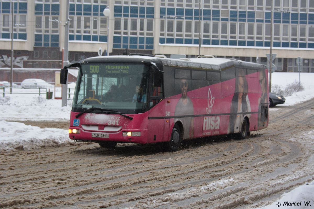 Am 14.01.2017 fährt dieser SOR BN12  341  durch Liberec.