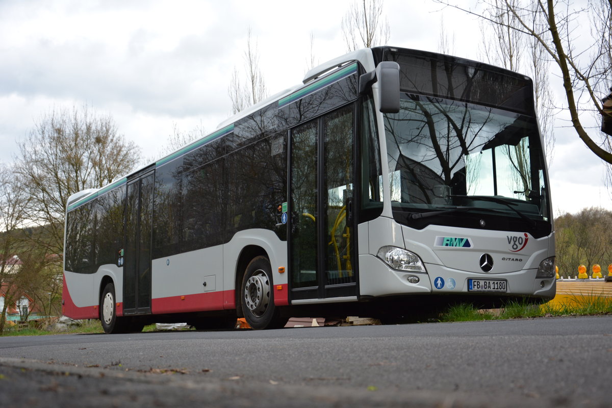 Am 16.04.2016 steht FB-BA 1180  Am Schmitterberg  in Gedern. Aufgenommen wurde ein Mercedes Benz Citaro II.
