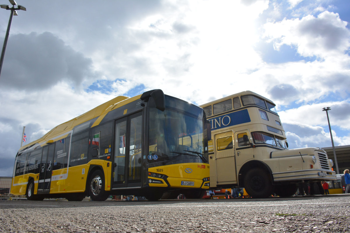 Am 22.09.2018 stand zur Besichtigung B-V 1689E auf dem Betriebshof Indira-Gandhi-Straße. Aufgenommen wurde ein Solaris Urbino IV 12 electric.