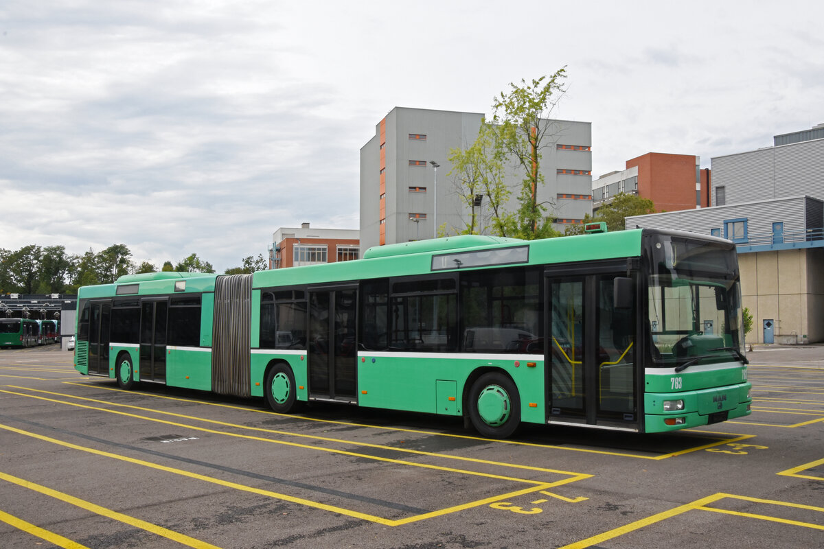 Am 25.08.2023 steht der Ausgemusterte MAN Bus 763 auf dem Klybeck Areal.