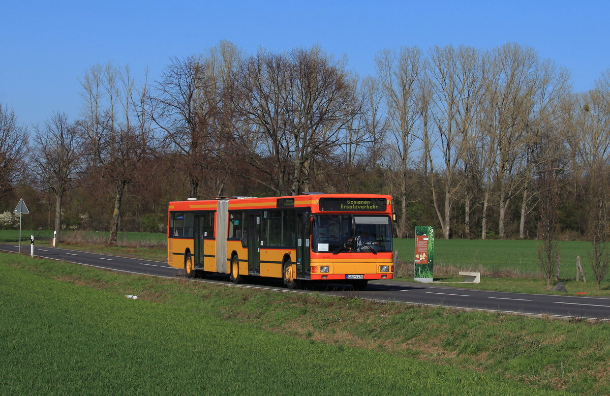 Am 29. März 2021 fuhr der MAN A11 vom Brenner als SEV der RB27 nach Bonn-Beuel über die L16 zwischen Meindorf und Geislar.
