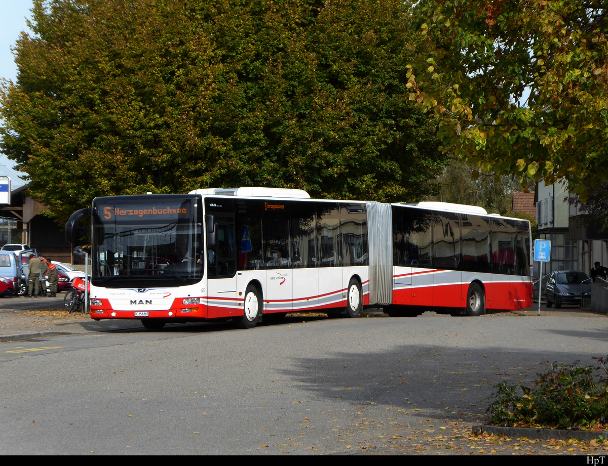 asm Oberaargau - MAN Lion`s City  Nr.65  BE 858865 bei den Bushaltestellen beim Bahnhof Herzogenbuchsee am 20.10.2020