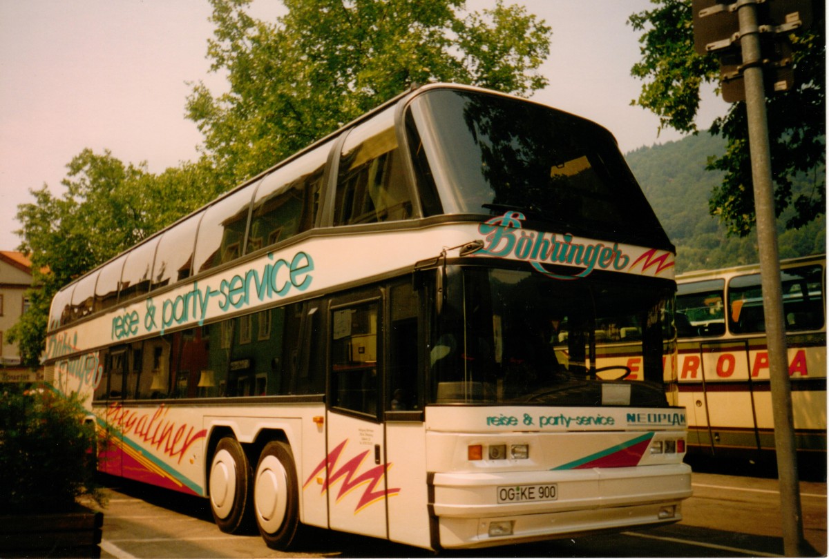 Aus dem Archiv: Neoplan Megaliner  Böhringer , Heidelberg Juli 1993