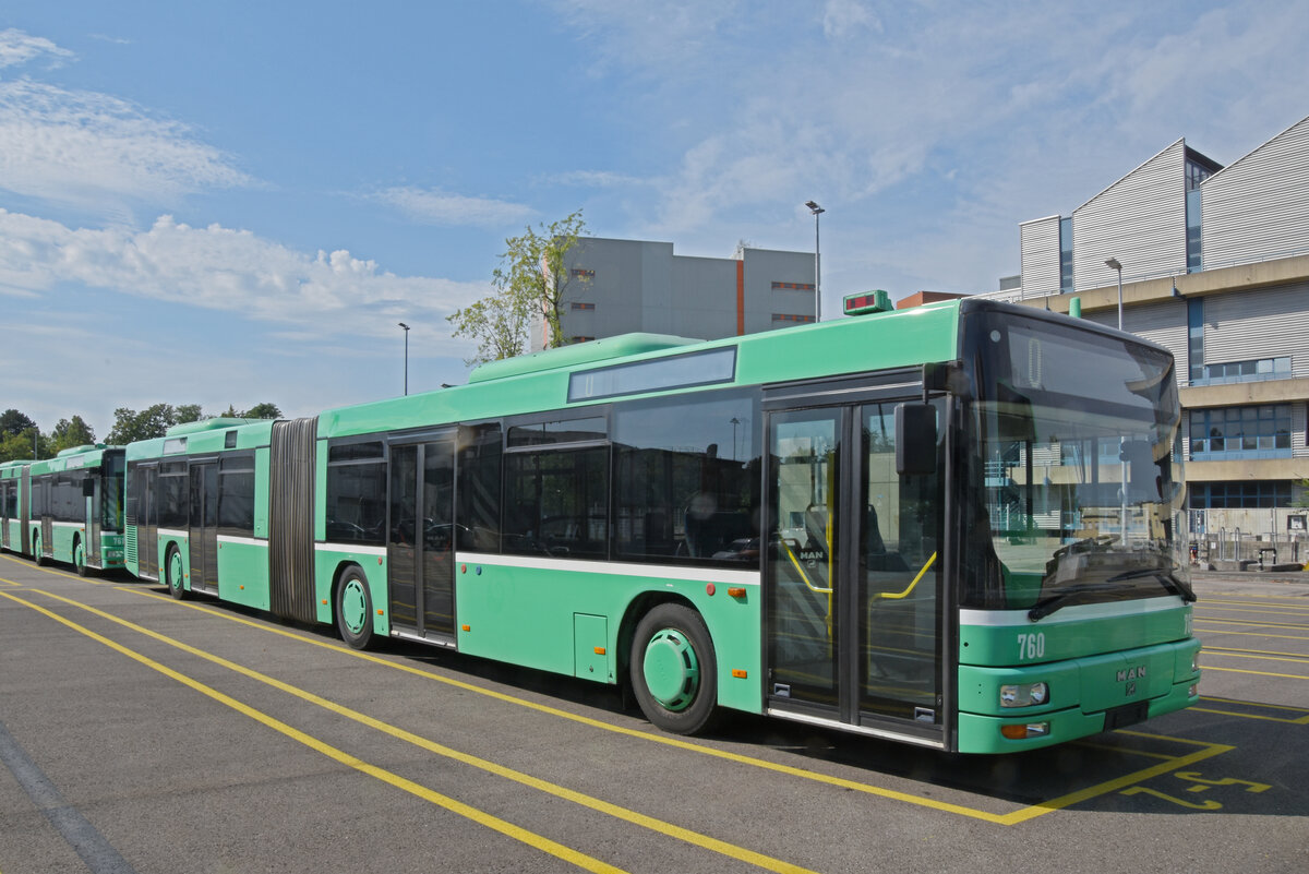Ausgemusterter MAN Bus 760 steht am 14.08.2023 auf dem Klybeck Areal.  
