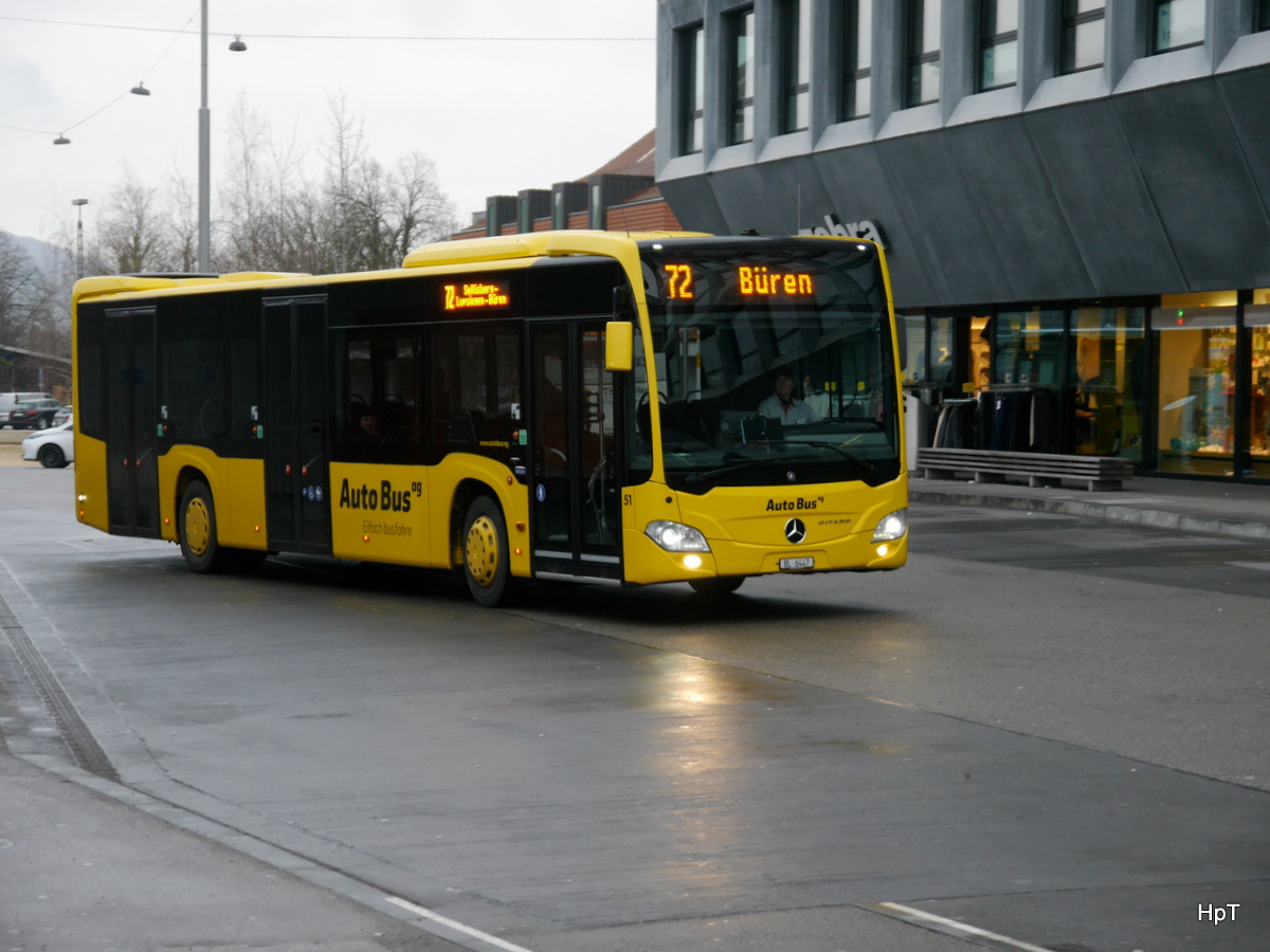 AutoBus AG Liestal - Mercedes Citaro  Nr.51  BL 6447 bei den Bushaltestellen vor dem Bahnhof in Liestal am 23.12.2017