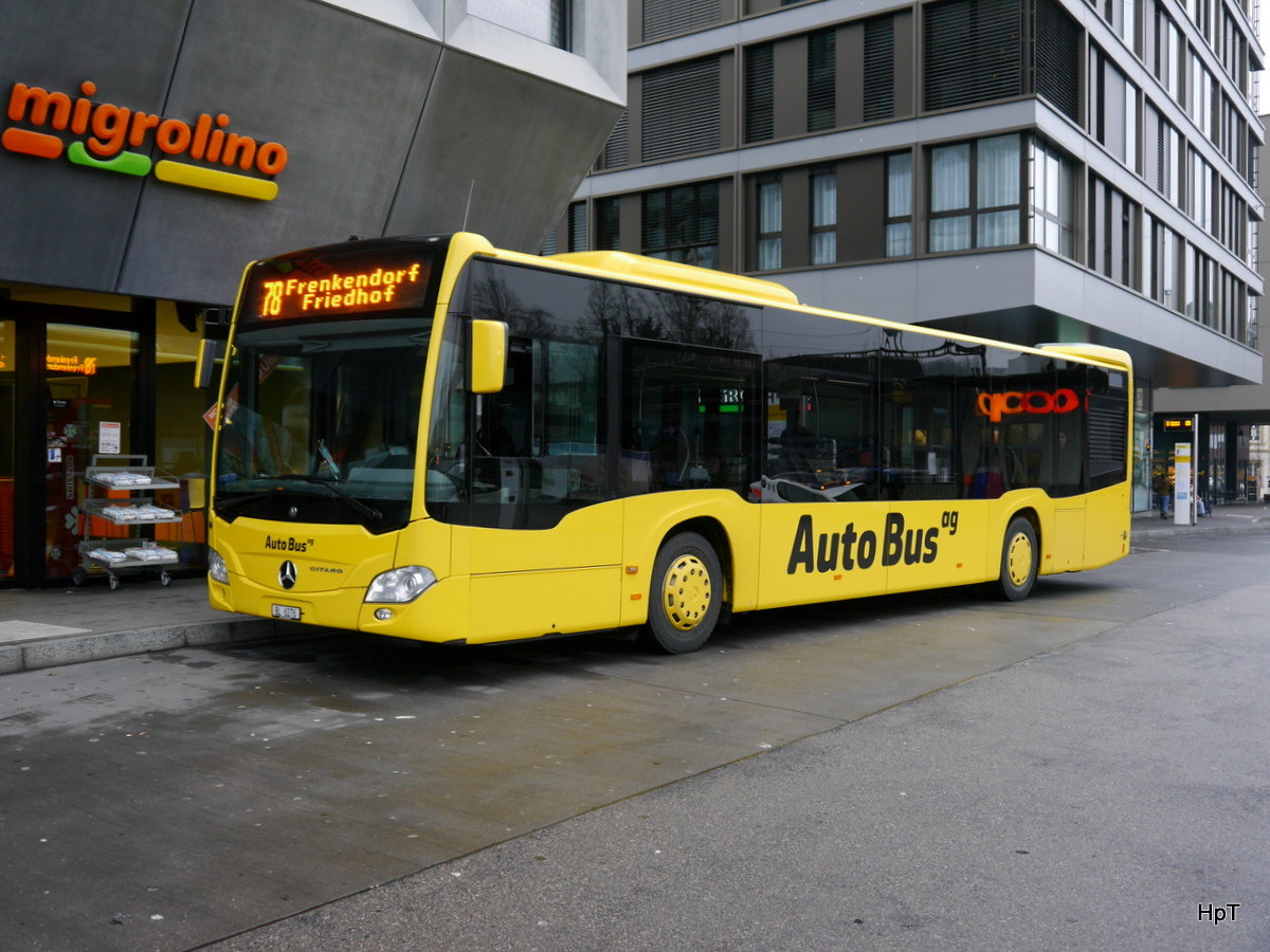 AutoBus AG Liestal - Mercedes Citaro Nr.55  BL 6276 bei den Bushaltestellen vor dem Bahnhof in Liestal am 23.12.2017