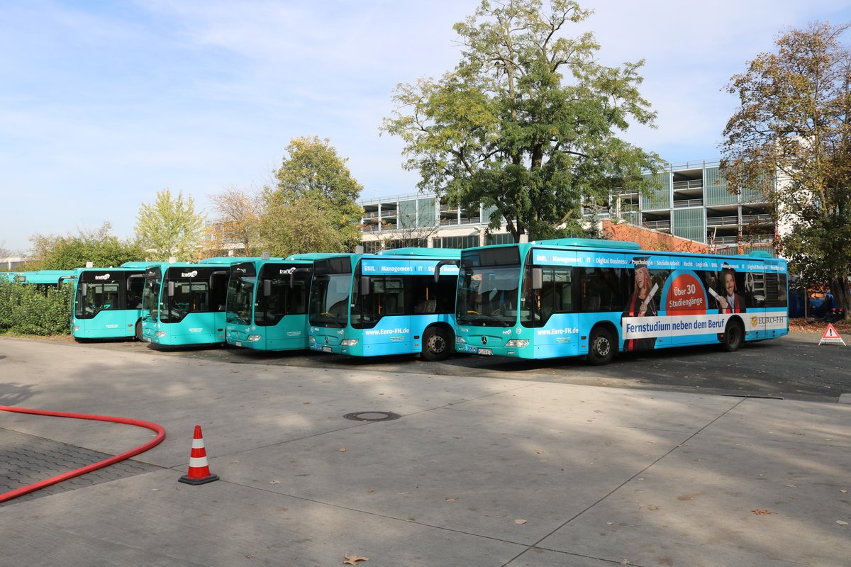 Autobus Sippel Mercedes Benz Citaro 1 Facelift am 26.10.19 auf dem Betriebshof bei einer öffentlichen Feuerwehr Übung 