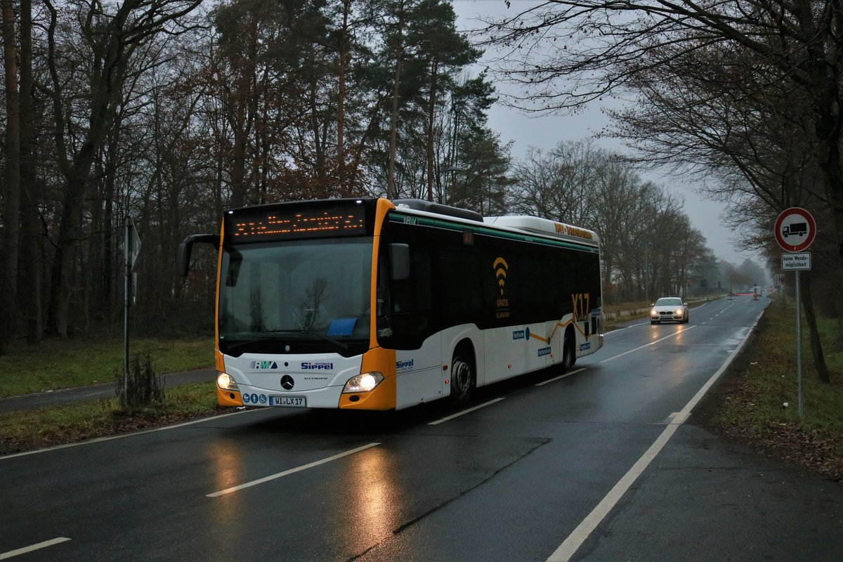 Autobus Sippel Mercedes Benz Citaro 2 als X17 am 02.01.20 in Neu-Isenburg Bhf Westseite 