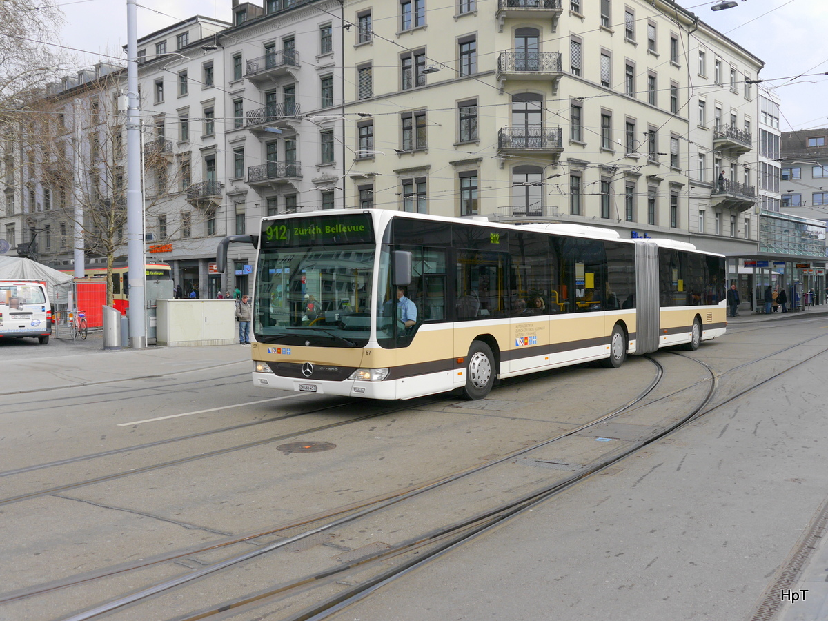 AZZK - Mercedes Citaro Nr.57  ZH 486457 unterwegs in der Stadt Zürich am 11.03.206