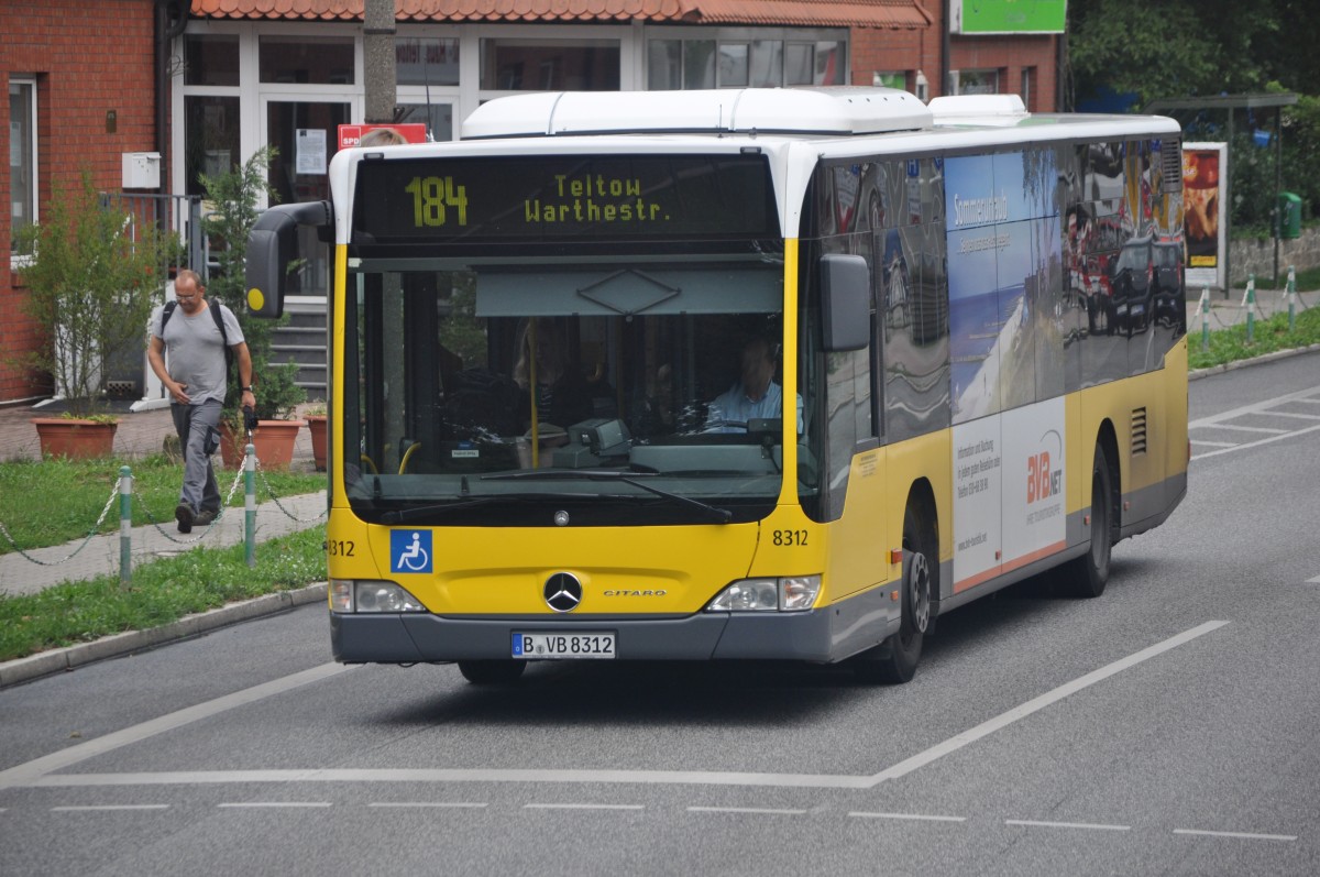 B-VB 8312 auf der Linie 184 nach Teltow Warthestrasse. Aufgenommen im Sommer 2013. 