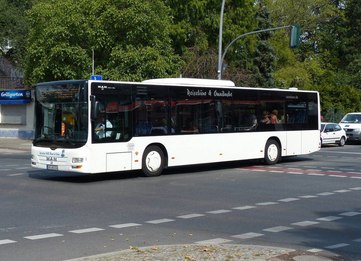 BAR-KB 134 im SEV S41/S42 (Ring) Ersatzverkehr, ein MAN Lion's City (Willi Brust & Sohn) in Berlin im Aug. 2016.