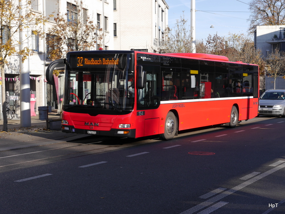 Bern Mobil - MAN Lion`s City  Nr.154  BE 716154 unterwegs auf der Linie 32 in Bümpliz am 22.11.2014