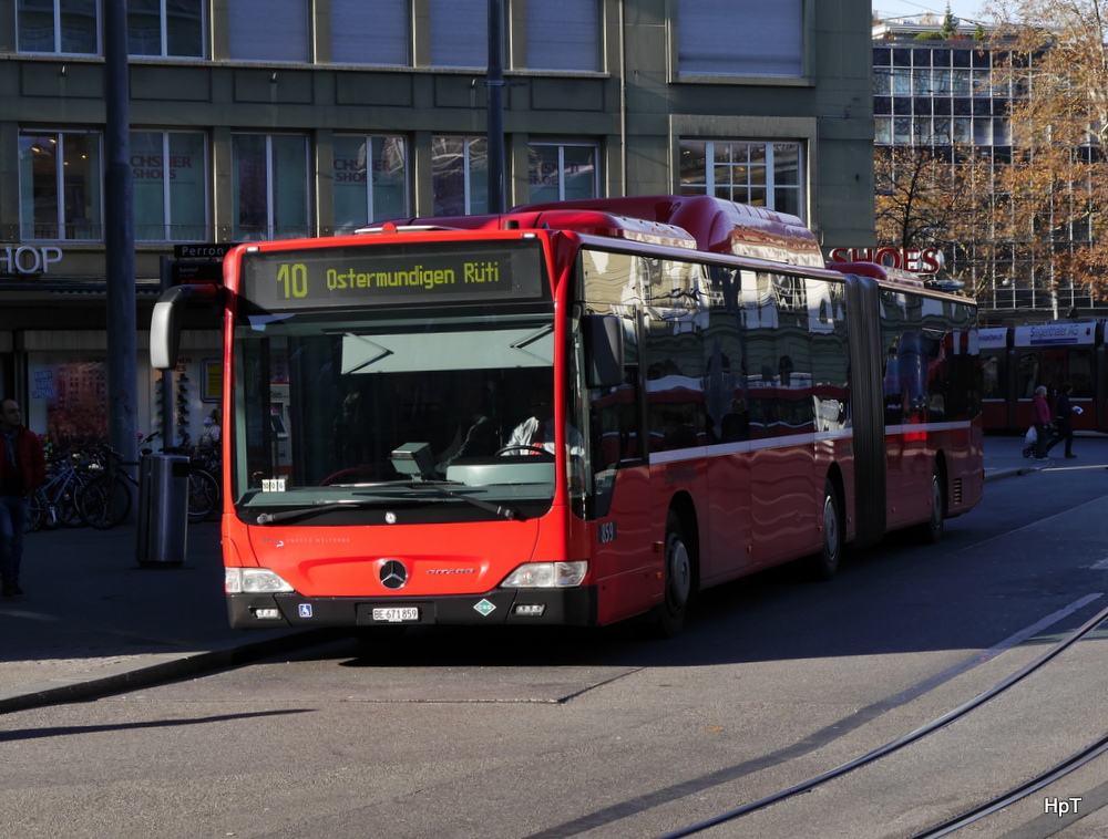 Bern Mobil - Mercedes Citaro  Nr.859  BE  671859 unterwegs auf der Linie 10 am 22.11.2014