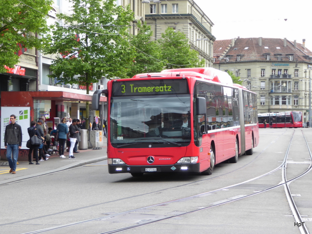 Bern Mobil - Mercedes Citaro Nr.844  BE 671844 unterwegs auf der Linie 3 in der Stadt Bern am 24.05.2016