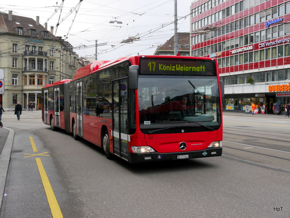 Bern Mobil - Mercedes Citaro Nr.842  BE  671842 unterwegs auf der Linie 17 am 06.01.2018