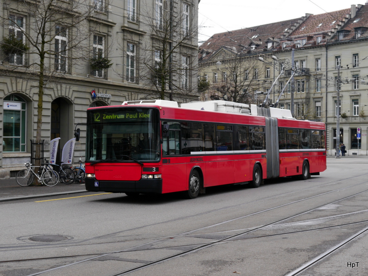 Bern Mobil - Noch sind sie unterwegs die NAW Trolley Bus. Hier der NAW Nr.3 unterwegs auf der Linie 12 am 06.01.2018