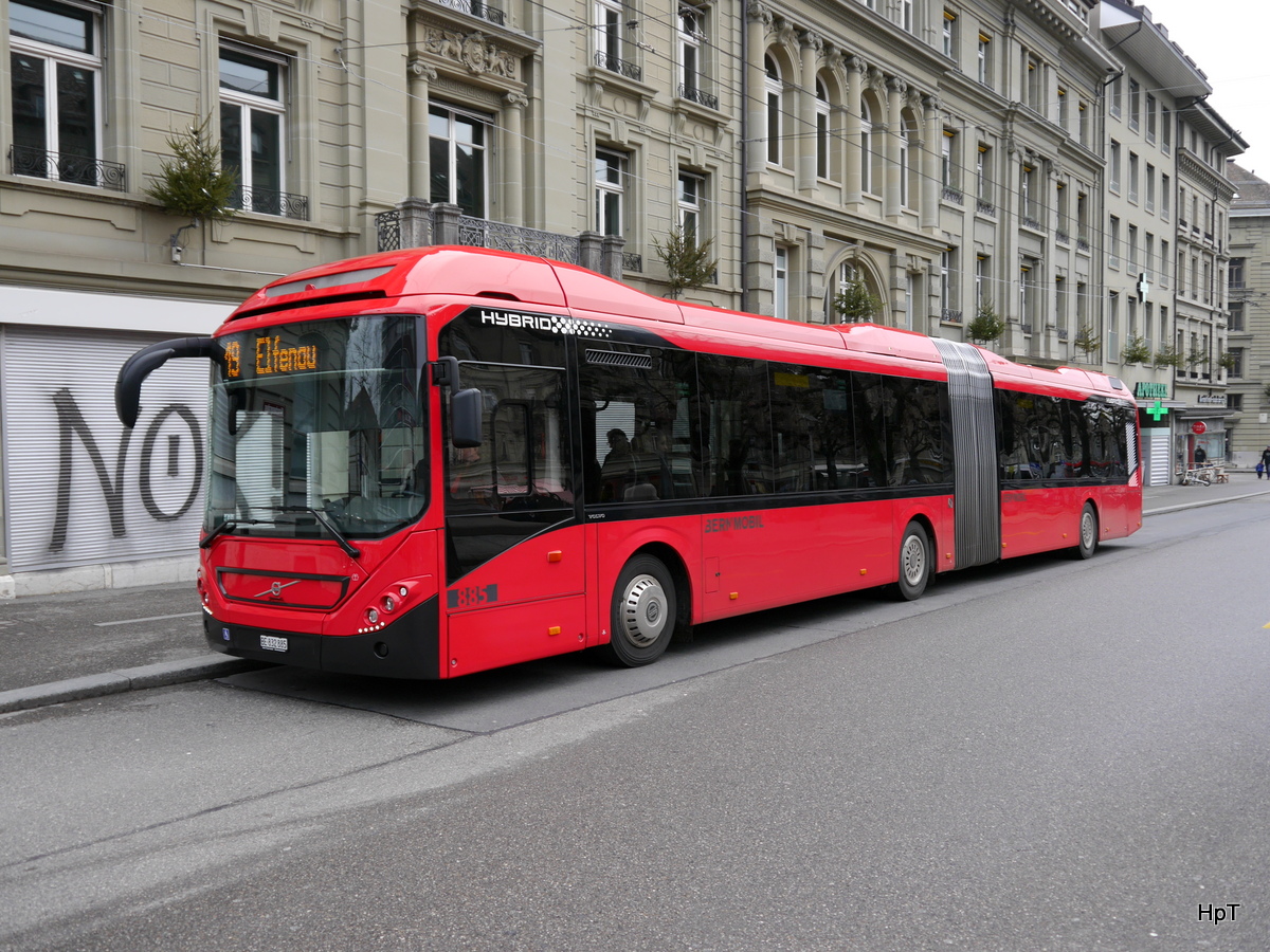 Bern Mobil - Volvo 7900 Hybrid  Nr.885  BE 832885 unterwegs auf der Linie 19 am 06.01.2018