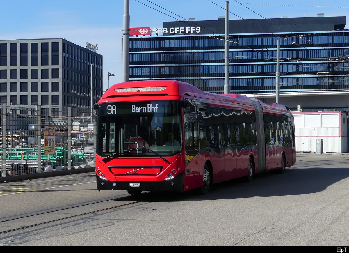 Bern Mobil - Volvo Nr.217 unterwegs auf der Linie 9A als Tramersatz in Bern am 18.09.2022