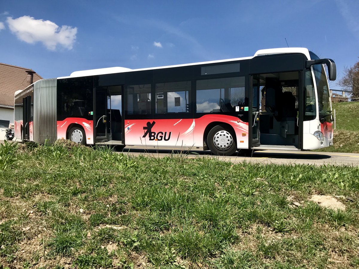 BGU C2 Gelenkbus Nr. 8 beim warten auf seine Rückfahrt am 21.4.18.