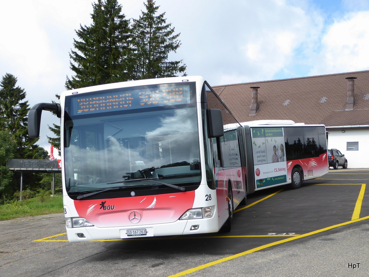 BGU - Gasbus Mercedes Citaro Nr.28 SO 167263 unterwegs auf der Linie 38 auf dem Grenchenberg am 03.09.2017