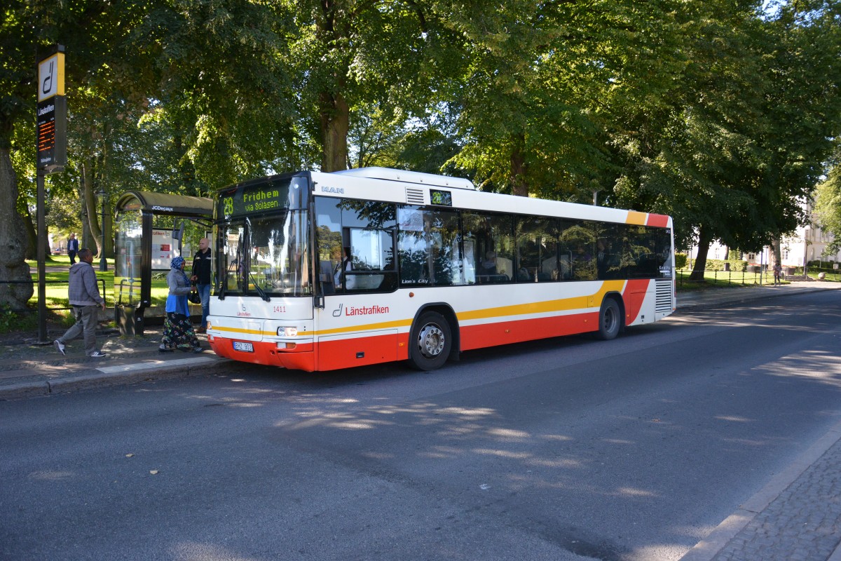 BHZ 903 (MAN Lion's City A78) auf der Linie 28 am 15.09.2014. Aufgenommen in der Innenstadt von Jönköping.
