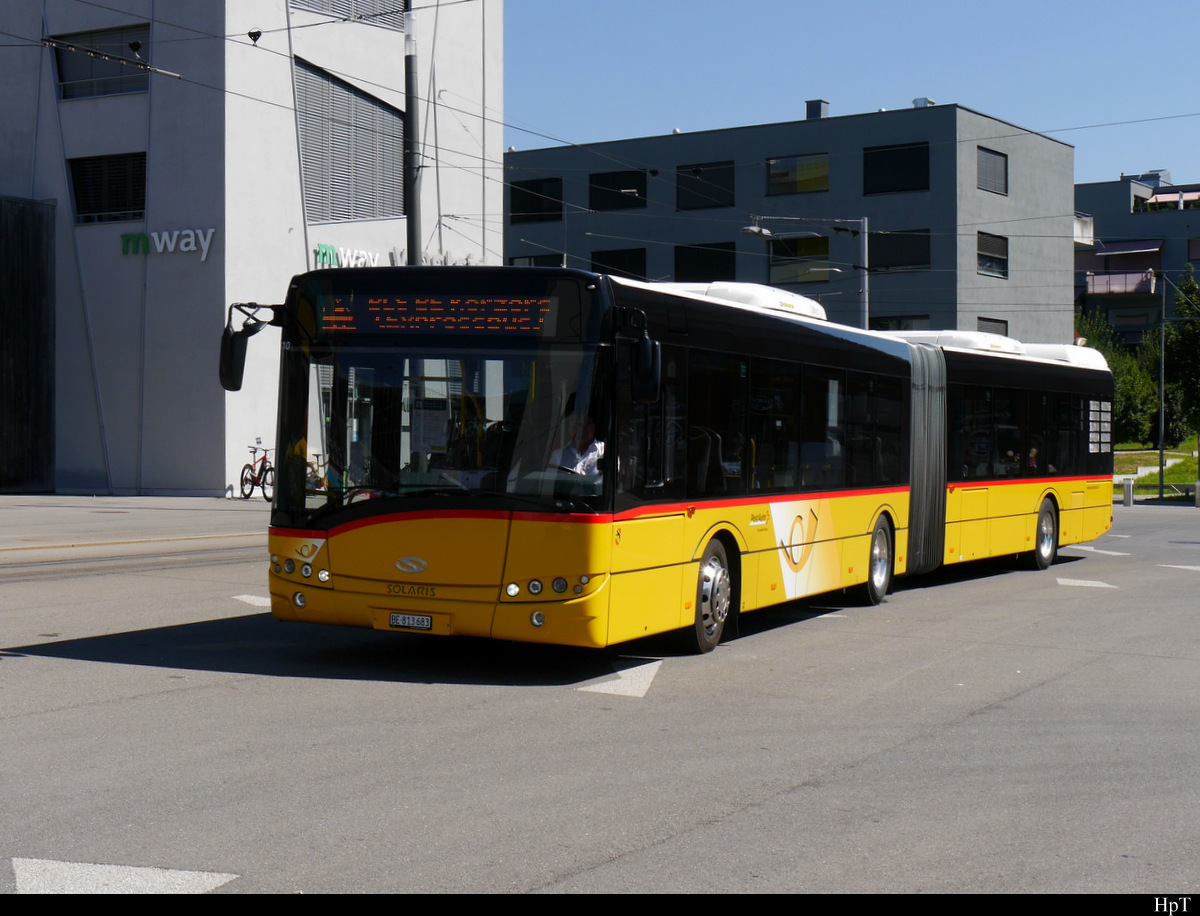 BLS Bahnersatz - Bern Westside nach Kerzers mit dem Solaris Urbino  BE  813683 von Postauto unterwegs in Bern Westside am 08.08.2020