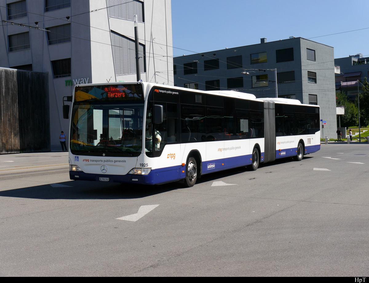 BLS Bahnersatz - Bern Westside nach Kerzers mit dem Mercedes Citaro von TPG Nr.1925 GE 960949 unterwegs in Bern Westside am 08.08.2020