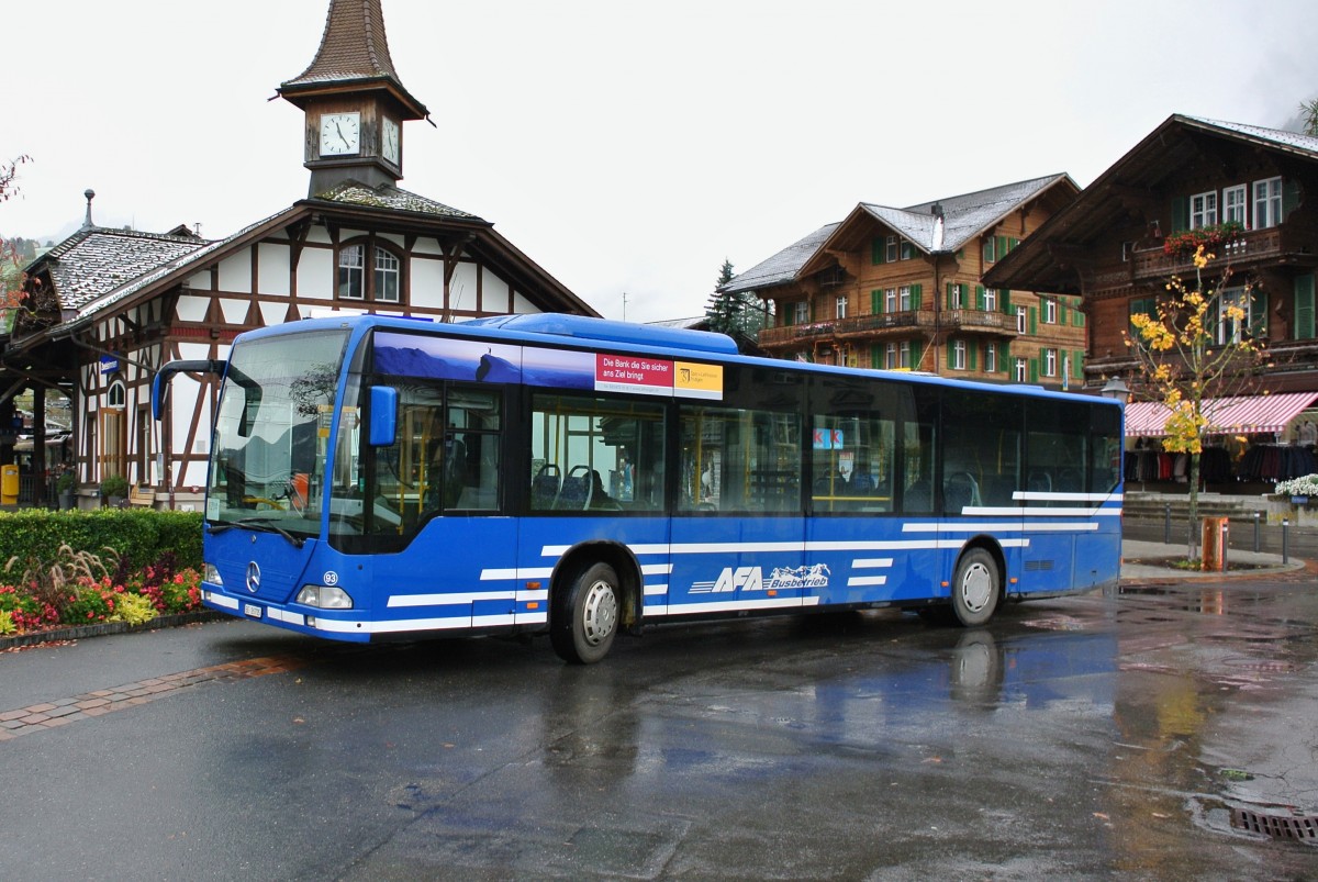 BLS Bahnersatz im Simmental: AFA Citaro I Nr. 93 als Regio Bus Zweisimmen-Wimmis in Zweisimmen, 22.10.2014.