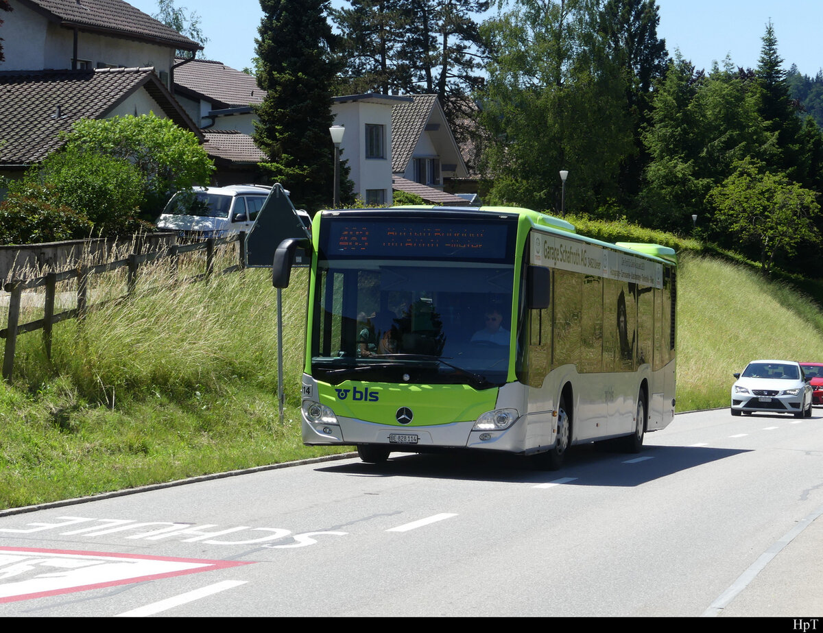 BLS/Busland - Mercedes Citaro Nr.114  BE 828114 unterwegs in Sumiswald am 11.06.2022