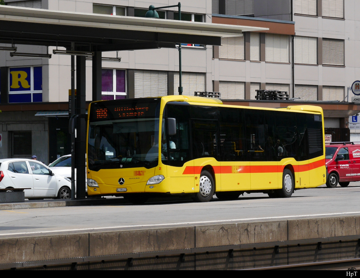 BLT - Mercedes Citaro  Nr.2  BL  198417 beim Bahnhof Sissach am 27.07.2019