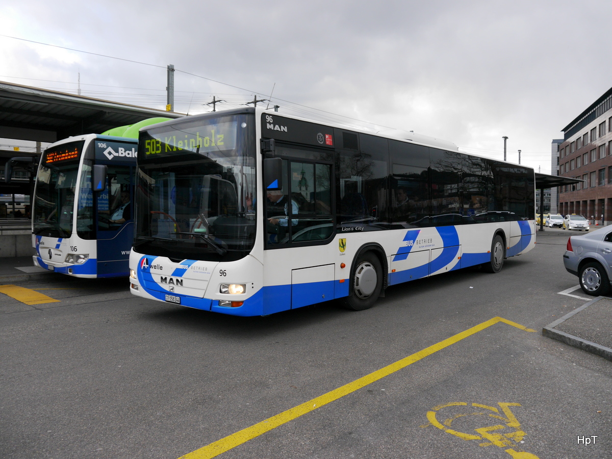 BOGG - MAN Lion`s City Nr.96  SO 158244 unterwegs auf der Linie 503 in Olten bei den Bushaltestellen vor dem SBB Bahnhof Olten am 03.02.2018
